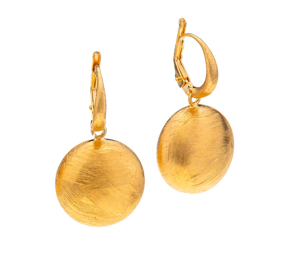 Nava Zahavi Gold Plated Lever Back Round Earrings