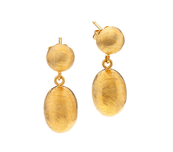 Nava Zahavi Gold Plated Round and Oval Stud Earrings