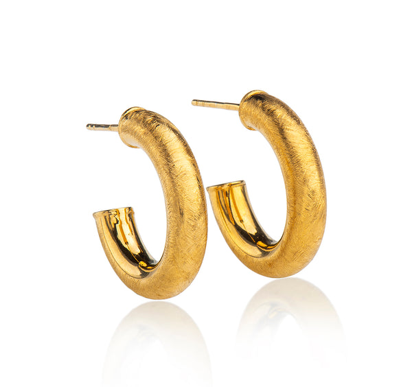 Nava Zahavi Gold Plated Medium Gypsy Earrings