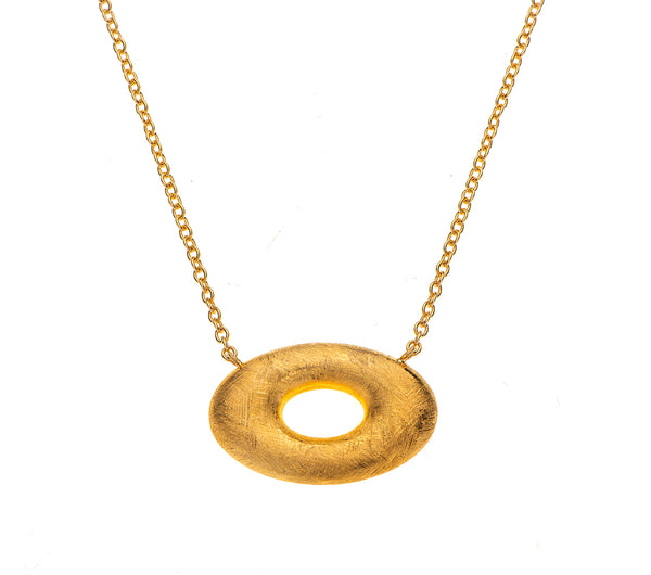 Nava Zahavi Gold Plated Oval Donut Necklace