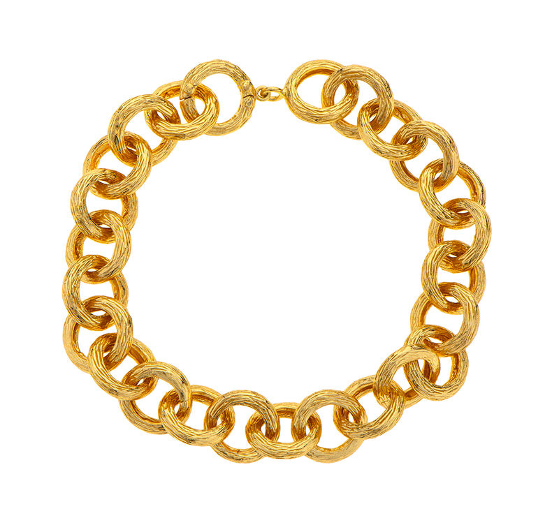 Nava Zahavi Gold Plated Scratched Link Bracelet