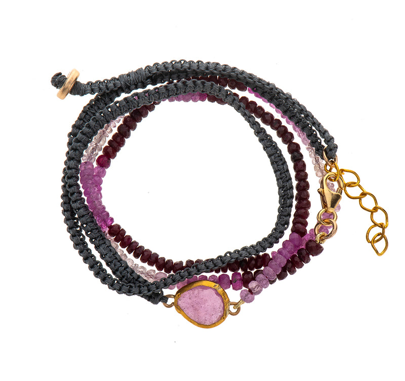 Nava Zahavi Yellow Gold Ruby and Sapphire Bracelet