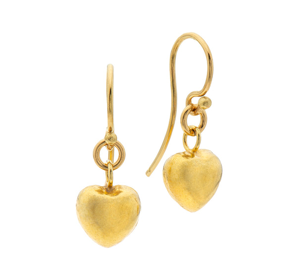 Nava Zahavi 18K Yellow Gold Heart Drop Earrings