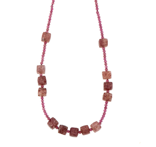 Nava Zahavi Pink Sapphire and Sunstone Necklace