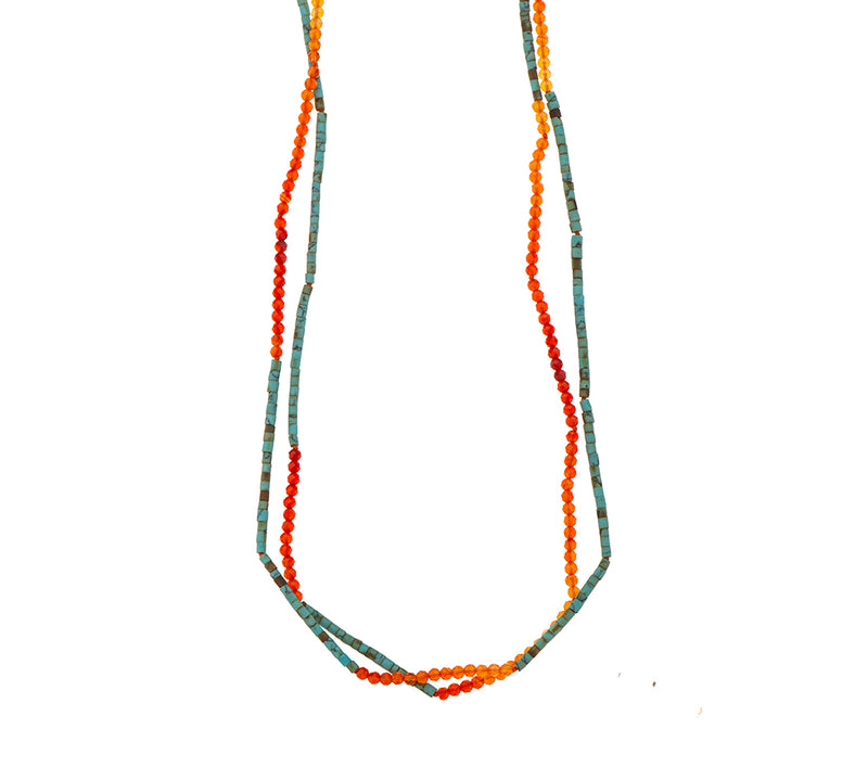 Nava Zahavi Turquoise and Carnelian Necklace