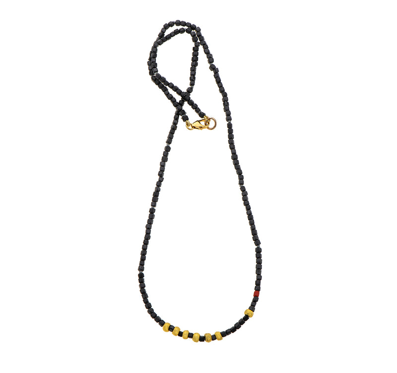 Nava Zahavi Yellow Gold Obsidian Necklace