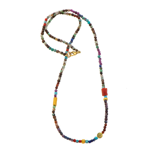 Nava Zahavi Yellow Gold Mixed Gems Necklace