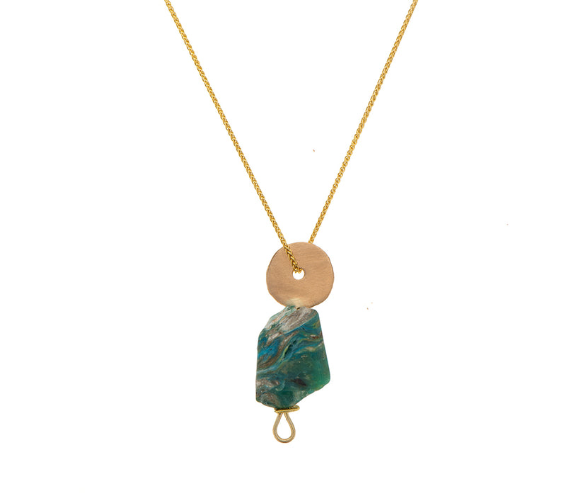 Nava Zahai Yellow Gold and Turquoise Chain