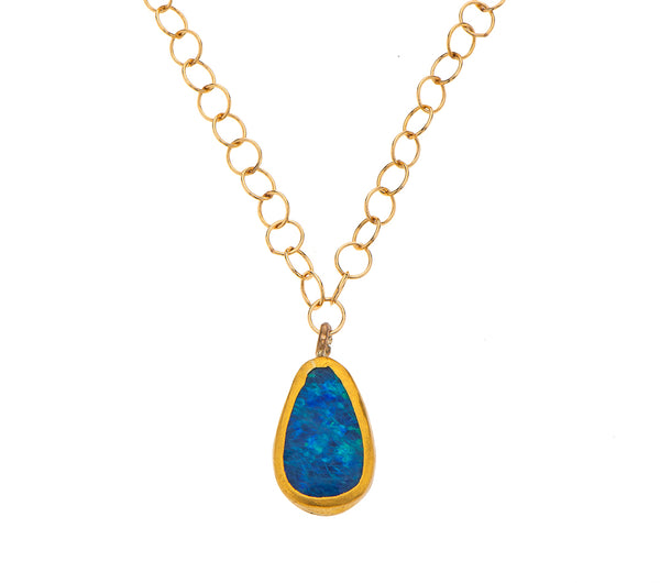 Nava Zahavi Yellow Gold Opal Pendant Necklace