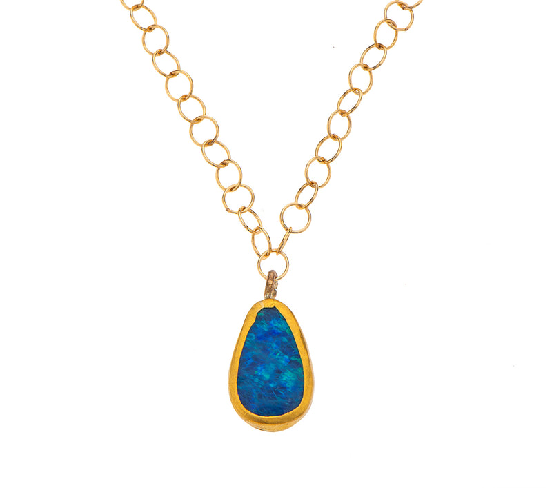 Nava Zahavi Yellow Gold Opal Pendant Necklace