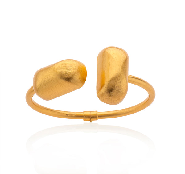 Nava Zahavi Gold Plated Cuff Bracelet with Large Nuggets