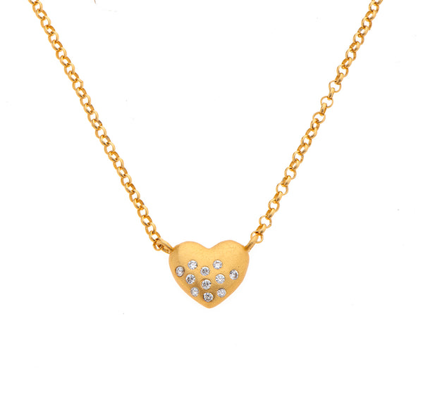 Nava Zahavi Gold Plated Small Heart Pendant Necklace