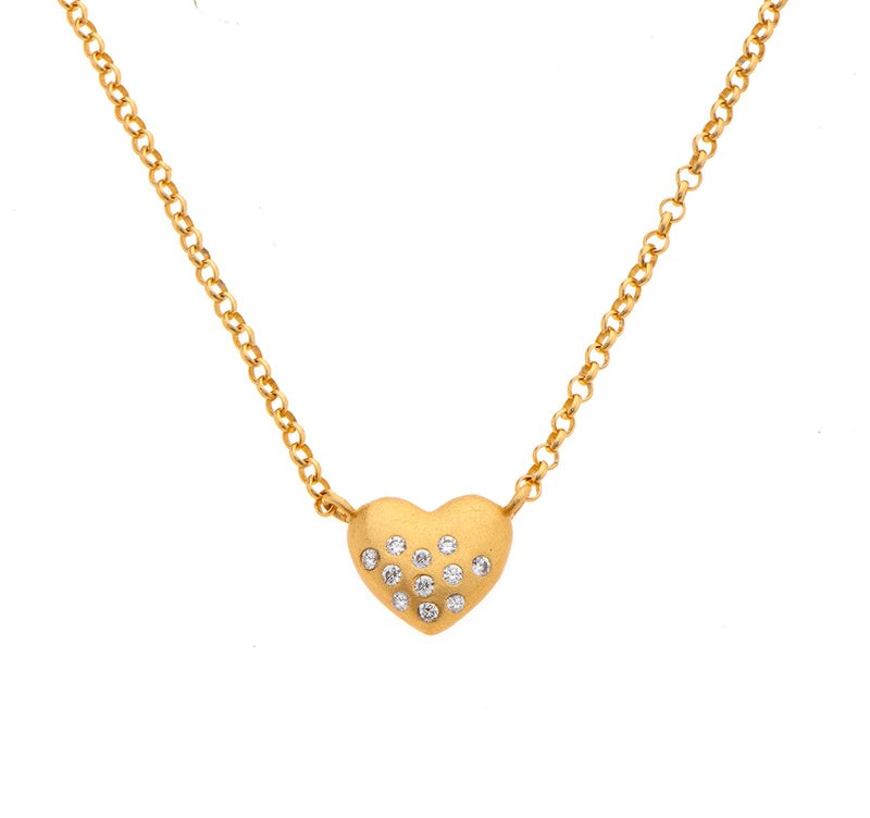 Nava Zahavi Gold Plated Small Heart Pendant Necklace