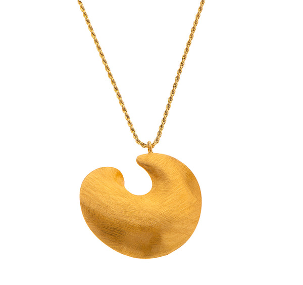 Nava Zahavi Gold Plated Moon Pendant Necklace